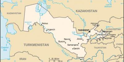 Mapa Uzbekistana gradova