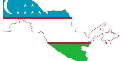 Mapa Uzbekistana zastavu 